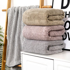 Bamboo charcoal fiber bath towel, dry hair cap, coral velvet, thickened shower gift, antibacterial towel, quick drying for men a