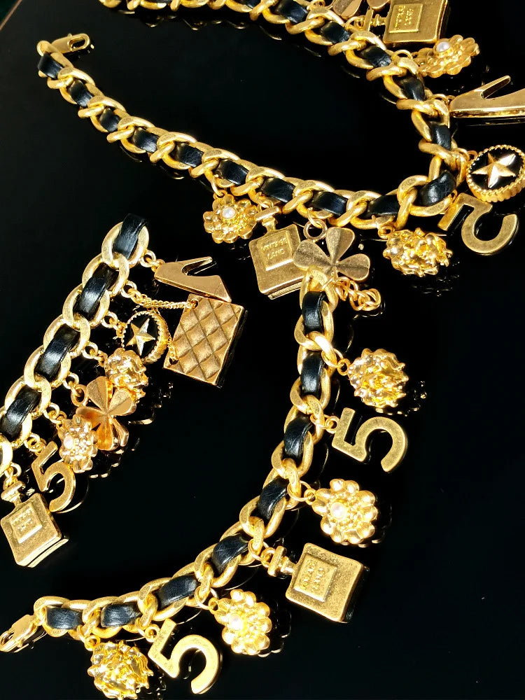 Stylish vintage style High quality luxury necklace, bracelet and brooch jewelry set for women's wedding anniversary party gifts