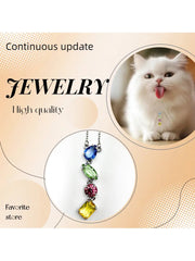 Cat Accessories Austrian Crystal Jewelry 2025 Hot candy Colorful Crystal Necklace Exquisite luxury premium gift for girls