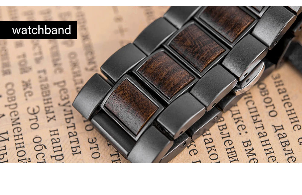 BOBO BIRD Wood Men Watch Relogio Masculino Top Brand Luxury Stylish Chronograph Military Watches Timepieces in Wooden Gift Box