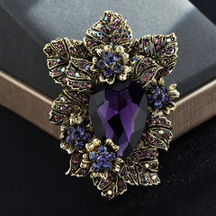 Exaggerated Full Crystal Luxury Flower Brooch For Women Men Vintage Exquisite High-end Rhinestone Party Wedding Badges Pines