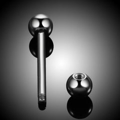 2Pcs/lot Stainless Steel Tongue Piercings 14G 16G 18G External Threaded Industrial Barbell Nipple Bar Helix Ear Piercing