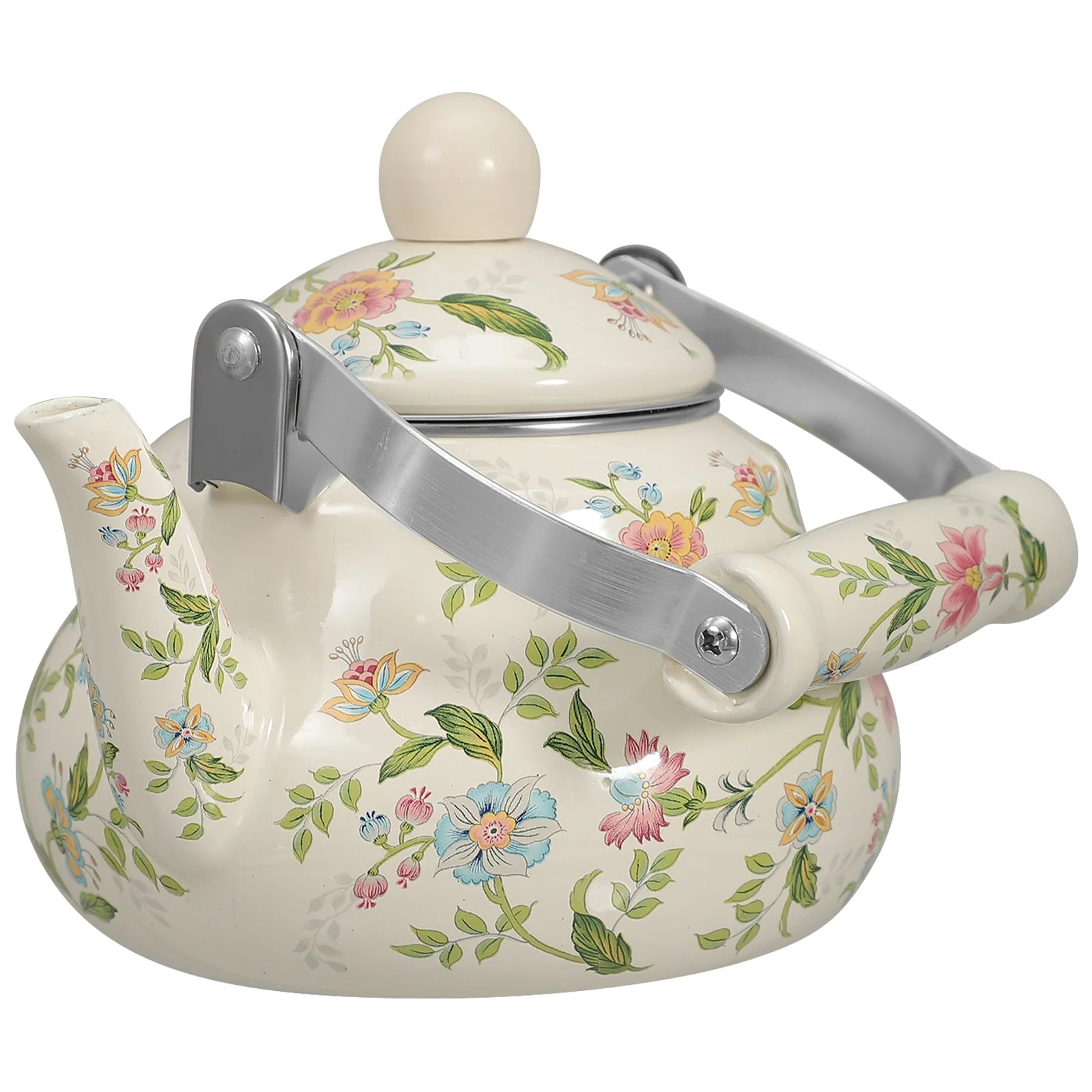 Retro Pear Shaped Enamel Teapot Stovetop Kettle With Infuser Tea Pot Water Kettle Home Accessories Kitchen Bar Daily Use Coffee