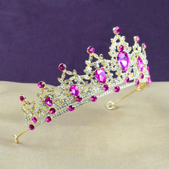 Princess Crown Crystal Tiara Girls Hair Accessories High-end Atmosphere Dance Performance Birthday Gift Crown