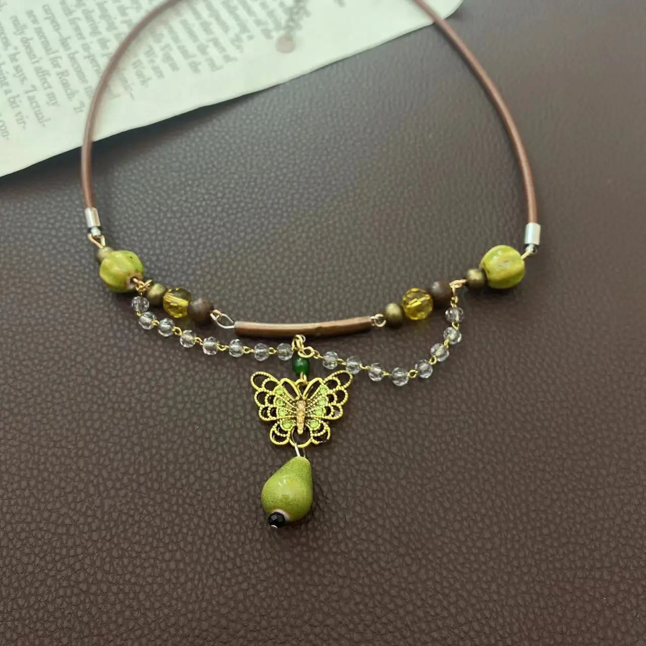 beautiful fairy pearl heart necklace Fairycore Goblincore Cottagecore Handmade y2k necklace Gift Present Fairy Magic