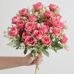 1/3Pcs Artificial Rose Flowers Bouquet for Home Room Decor Fake Flowers Garden Wedding Party Decoration Outdoor Christmas Decor