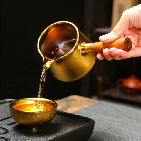 New 24k Gold-plated Tea Set Luxury Kung Fu Tea Set Chinese Traditional Tea Set High-end Bone China Teapot And Tea Cup With Dish