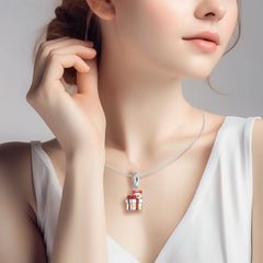 Christmas Series 925 Sterling Silver Gift Box Elk Crystal Ball Love Hot Air Balloon Charms Fit DIY Bracelet Necklace Holiday