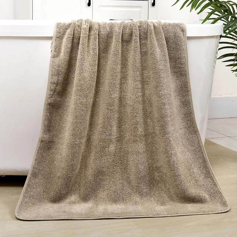 Bamboo charcoal fiber bath towel, dry hair cap, coral velvet, thickened shower gift, antibacterial towel, quick drying for men a