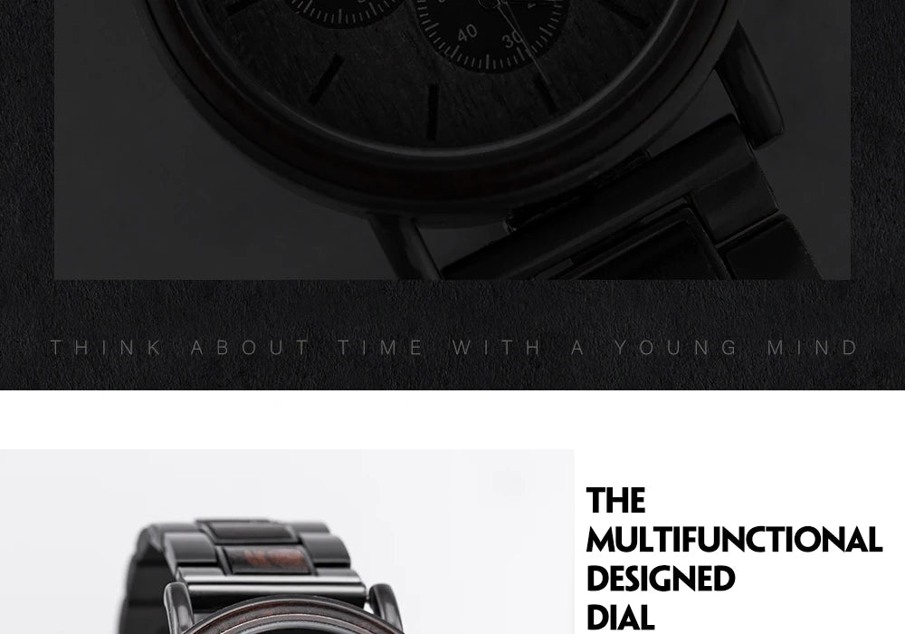 BOBO BIRD Wood Men Watch Relogio Masculino Top Brand Luxury Stylish Chronograph Military Watches Timepieces in Wooden Gift Box