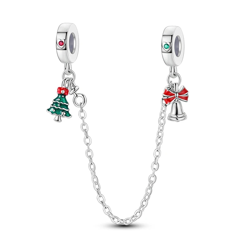 Christmas Series 925 Sterling Silver Gift Box Elk Crystal Ball Love Hot Air Balloon Charms Fit DIY Bracelet Necklace Holiday