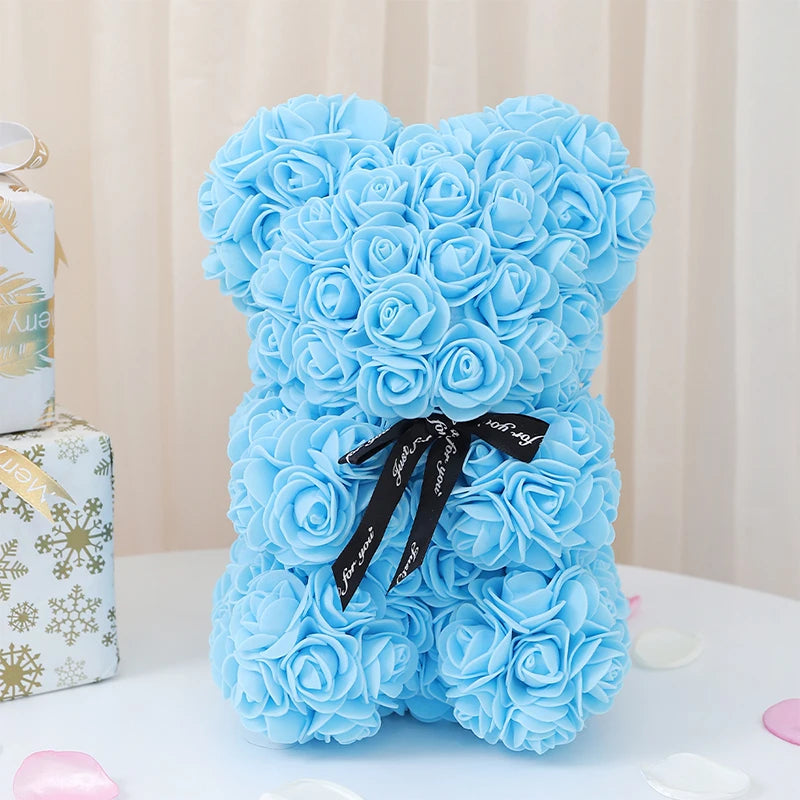 1pc Artificial Rose Bear Flower a Gift for Women Christmas Valentine's Day Birthday Anniversary Supplies  Party Decoration