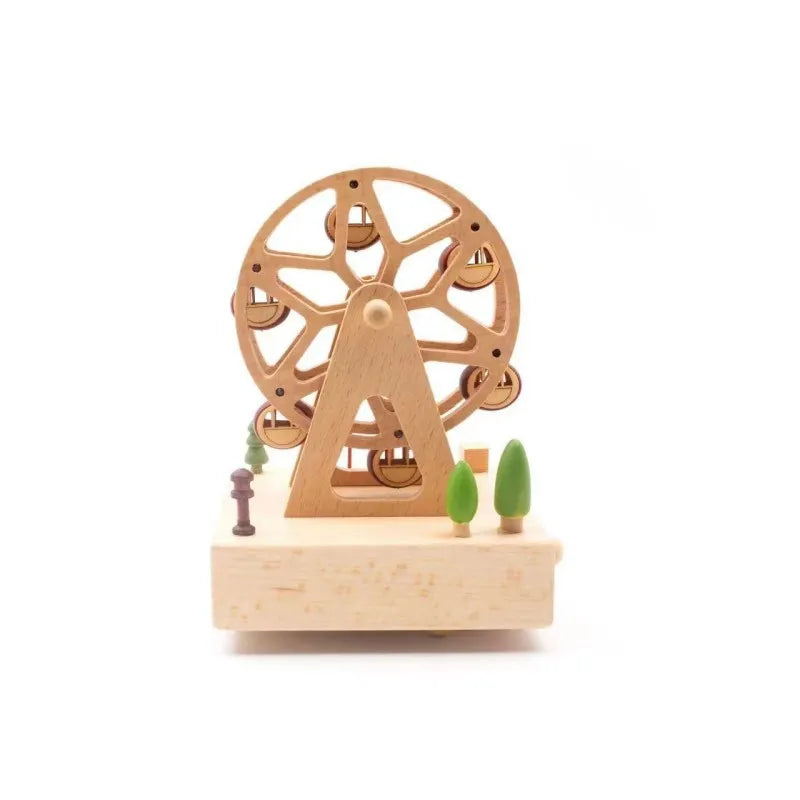 Wooden Carousel Music Box Ornaments Rotatable Hand-cranked DIY Handmade Birthday Christmas Gift Children’s Toys 크리스마스 뮤직 오르골