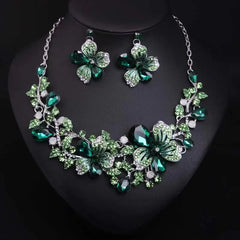 Zlxgirl jewelry Classice Fashion women's wedding jewelry sets colorful Enamel flower necklace with earring accessory