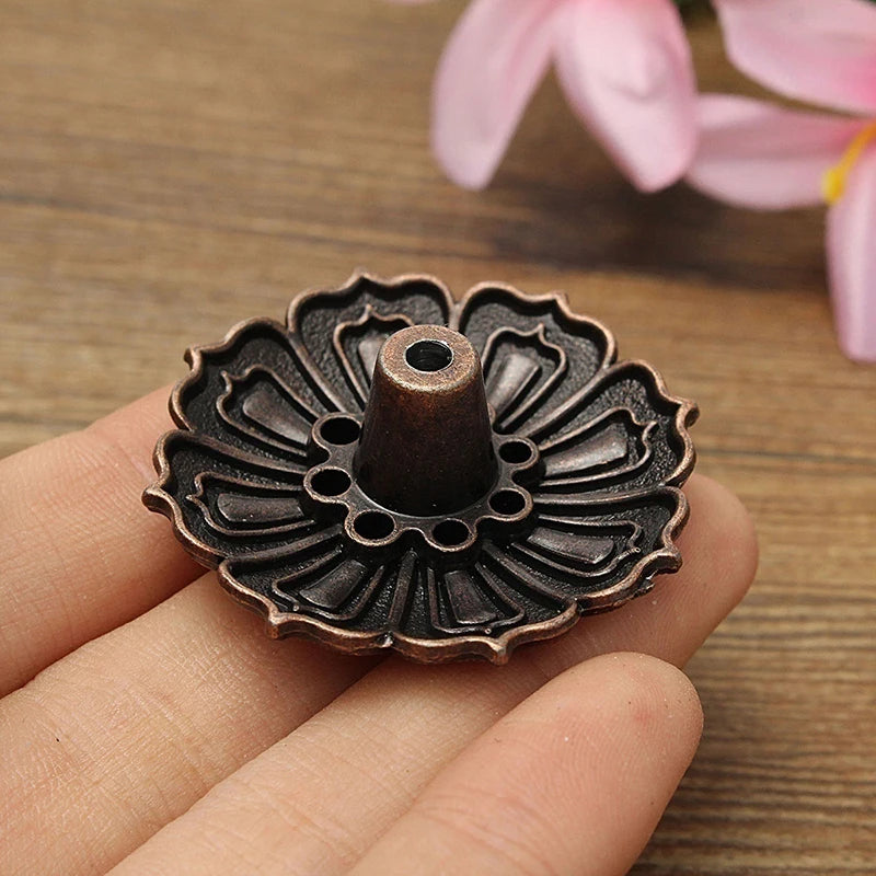 Mini Cherry Blosson Burner Antique Copper Incense Holder Incense Seat Sticks Burner Cones Censer Teahouse Home Decor Daily