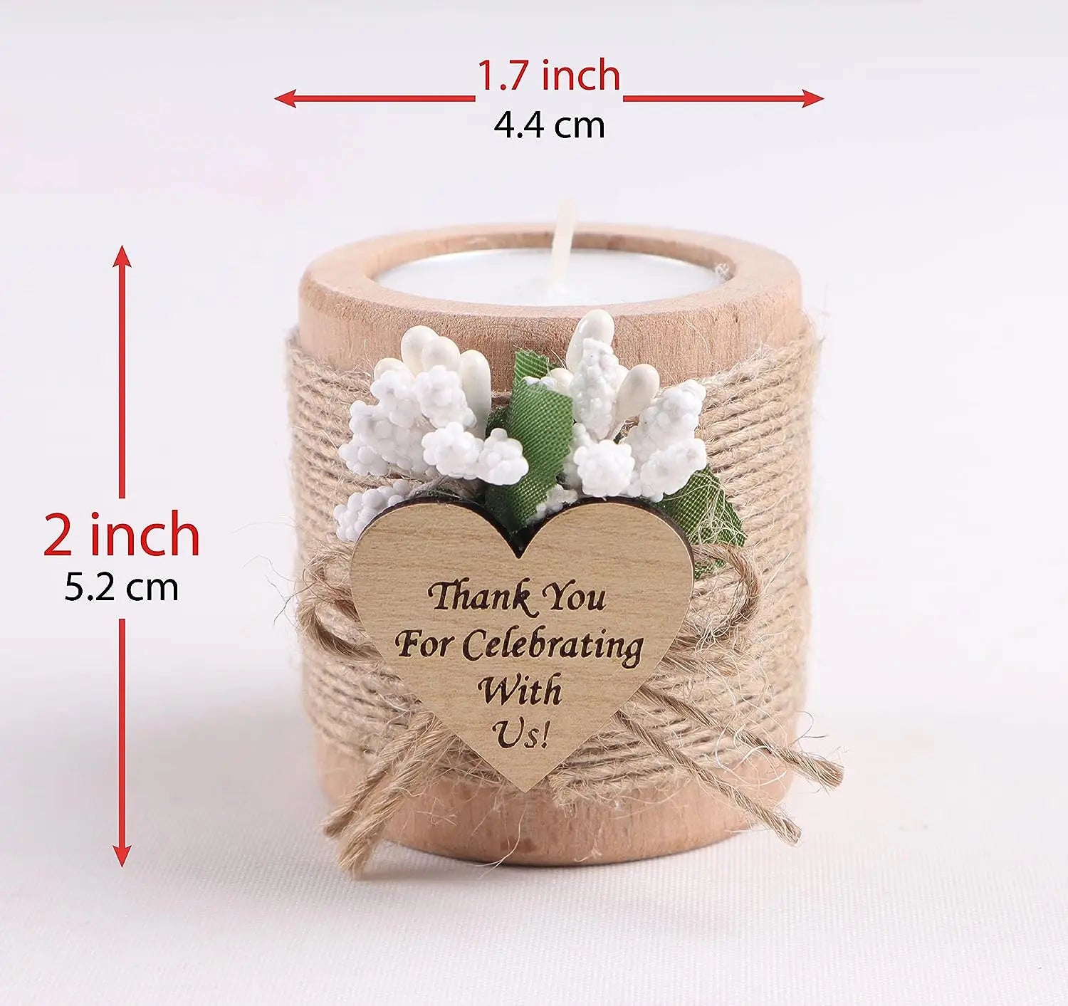 Guest Gift Candle for Wedding Wooden Tealight Candle Holders Bridal Shower Thank You Gifts for Baby Shower Christmas Candlestick