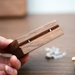 Ring Box Jewelry Storage Engagement Wedding Ceremony Ring Proposal Ring Rustic Wedding Gift for Girl Walnut Wood