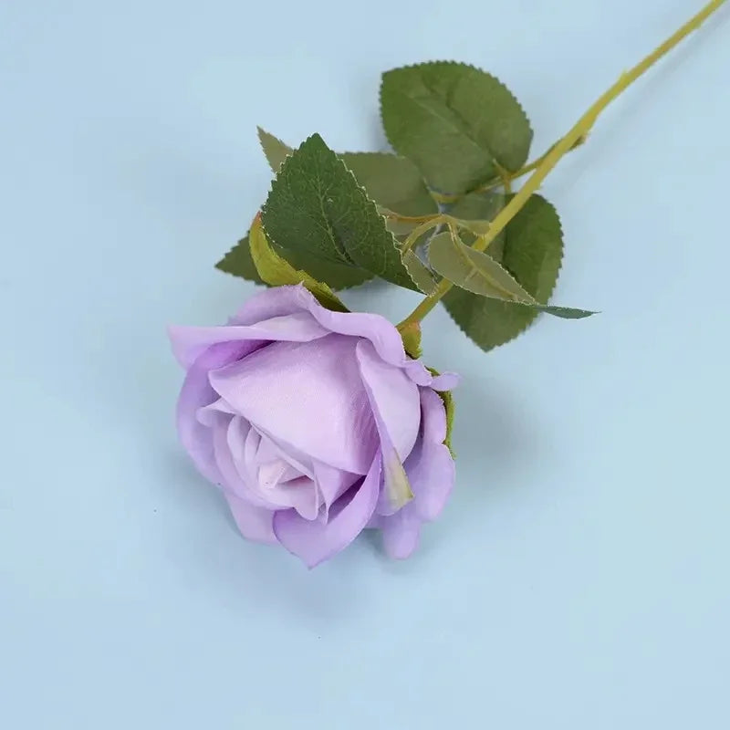 Beautiful 5pcs/lot Blue Artificial Rose Flowers Silk Long Branch Bouquet for Wedding Party Valentine's Day Decoration Bride Home