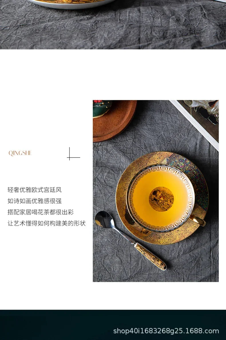 European style coffee cup high-value gift box set, tea tray, bone china, ceramic cup, tea set, afternoon tea gift