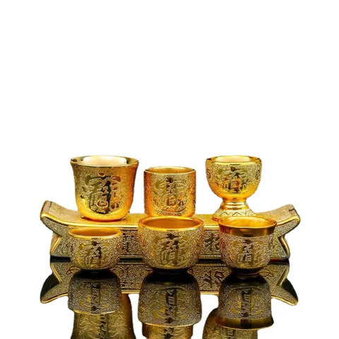 Ceramic Teacup for Worshiping God and Buddha Cup Tea Set Fortuna Wine Glass Ceremony Teaware Kitchen Dining Bar Home Garden