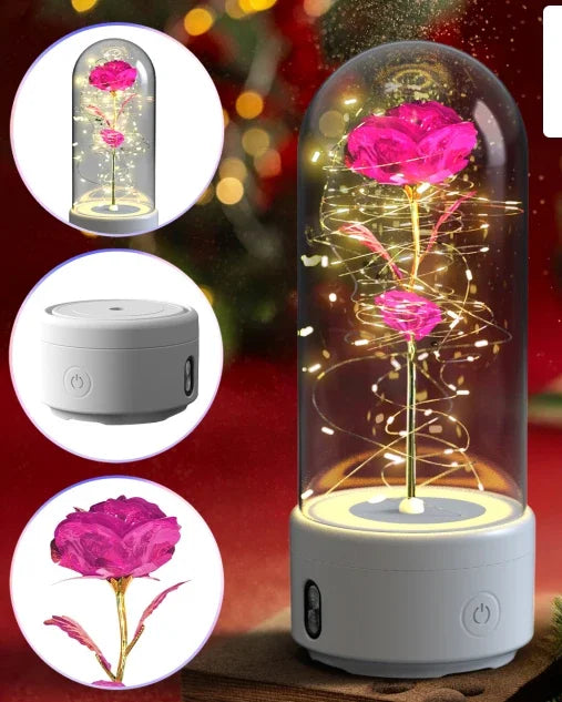 Creative 2 In 1 Rose Flowers Light And Bluetooth Speaker as Valentine's Day Gift