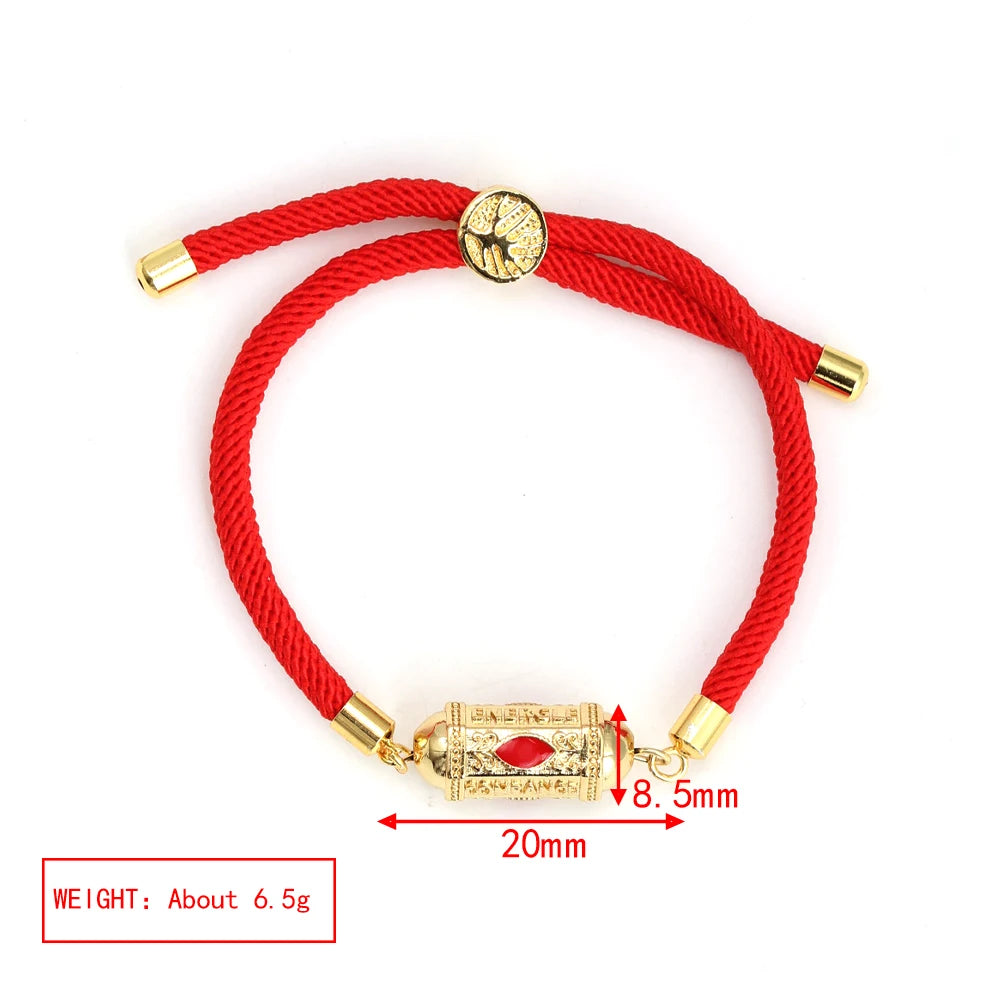 Enamel Tube Spacer Colored Zircon Beads Charm Bracelet For Women Adjustable Leaf Buckle Pull Rope Boho Summer Beach Jewelry Gift