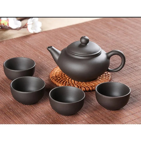 150ml Yixing Teapot Purple Clay Kung Fu Tea Set Handmade Dragon Elephant Squirrel Tea Pot with 4pcs Cup Set