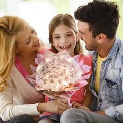 Artificial Butterfly Bouquet Material Kit DIY Handmade Butterfly Flower Bouquets With LED Light Wedding Decor Girlfriend Gifts