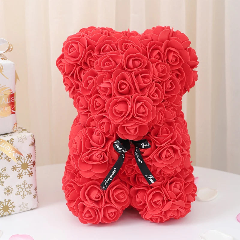 1pc Artificial Rose Bear Flower a Gift for Women Christmas Valentine's Day Birthday Anniversary Supplies  Party Decoration