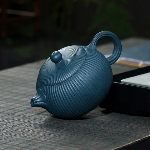 Yuan Youjun Purple Sand Teapot Rib Pattern Begonia Xi Shi Pot Wholesale Rain Medium Sand Handmade Teapot Tea Set One Piece Drops