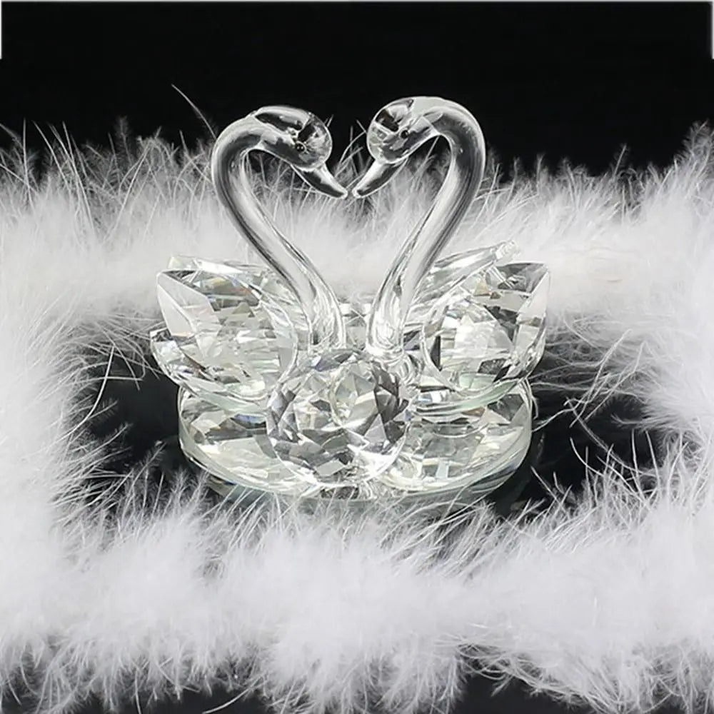 Crystal Swan Figurines Glass Swans Ornaments Paperweight Diamond Crafts Table Living Room Home Decoration Crafts Mini Lover Gift