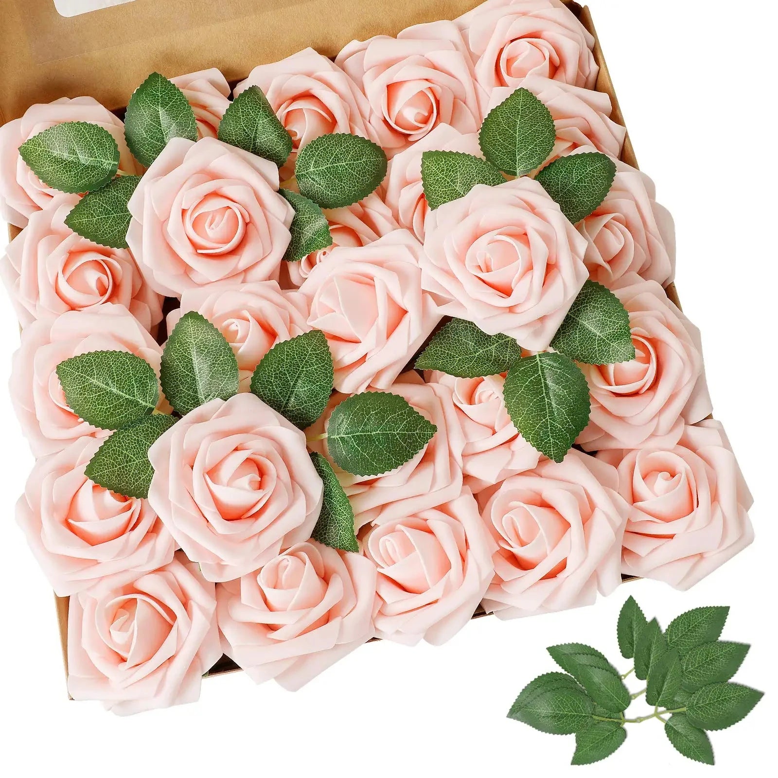 30pcs Artificial Blue Rose Flowers Fake Foam Roses With Stems Wedding Party DIY Decoration Faux Flower Boho Home Room Vase Decor
