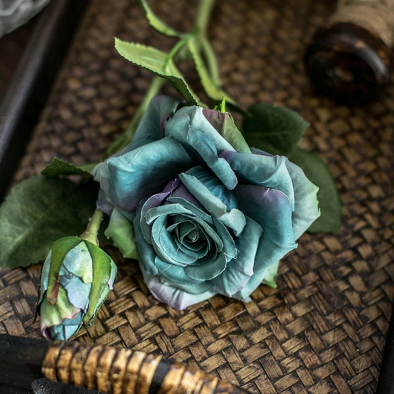 Artificial Flowers Big Silk Pink Roses New Beautiful Branch Vases for Decoration Home Wedding Retro Autumn Fake Plants Festival