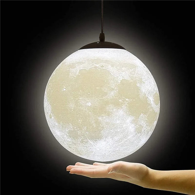 Nordic Ceiling Chandelire 3D Printing Moon Light Children's Room Bedroom Kitchen Pendant Lamp Indoor Decor Planet Small Chandeli