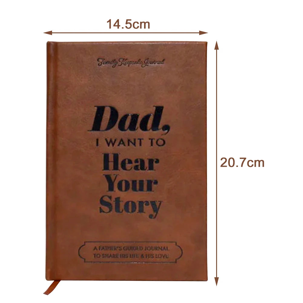 Dad I Want To Hear Your Story Leather Journal Personalized Father Guided Notebook For Share His Life Father Birthday Gift