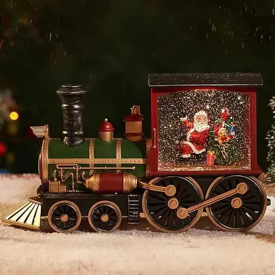 2024 Christmas Gift Train Crystal Ball Ornament Christmas Gift Christmas Eve Decoration Lighting Train Box CrystalBall Ornaments