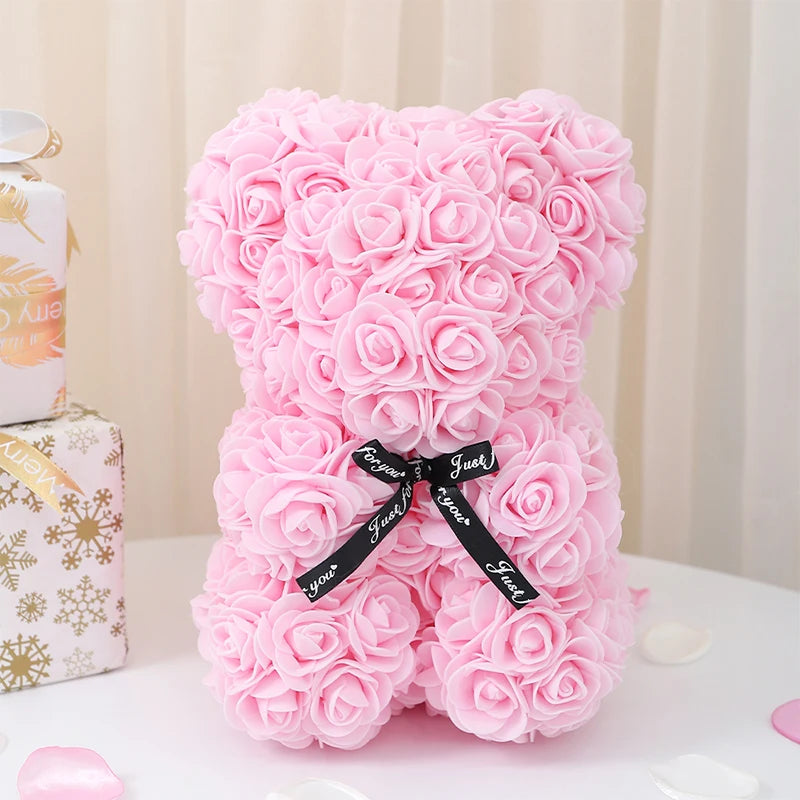 1pc Artificial Rose Bear Flower a Gift for Women Christmas Valentine's Day Birthday Anniversary Supplies  Party Decoration