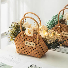 Portable Flower Basket Decorative Multifunctional Cachepot Wicker Or Bamboo 2023 Bamboo Basket Home Decor Girl Storage Basket