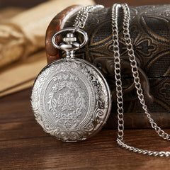 Retro nostalgic classical carved flip cover women men pocket watches necklaces hanging watches quartz suitable for giving gifts