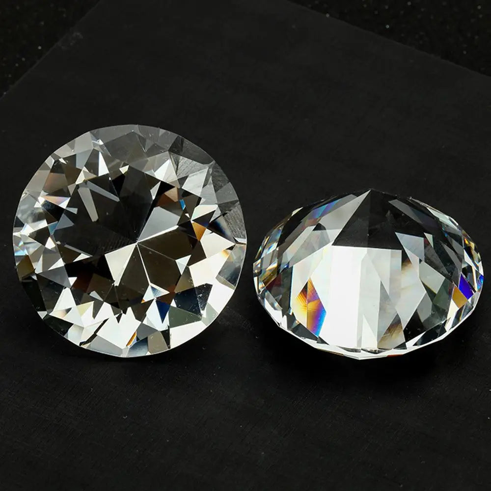 Transparent Crystal Diamond Clear Glass Faceted Cut Raw Gemstone Home Decoration Desktop Ornaments Romantic Chrismas Gifts