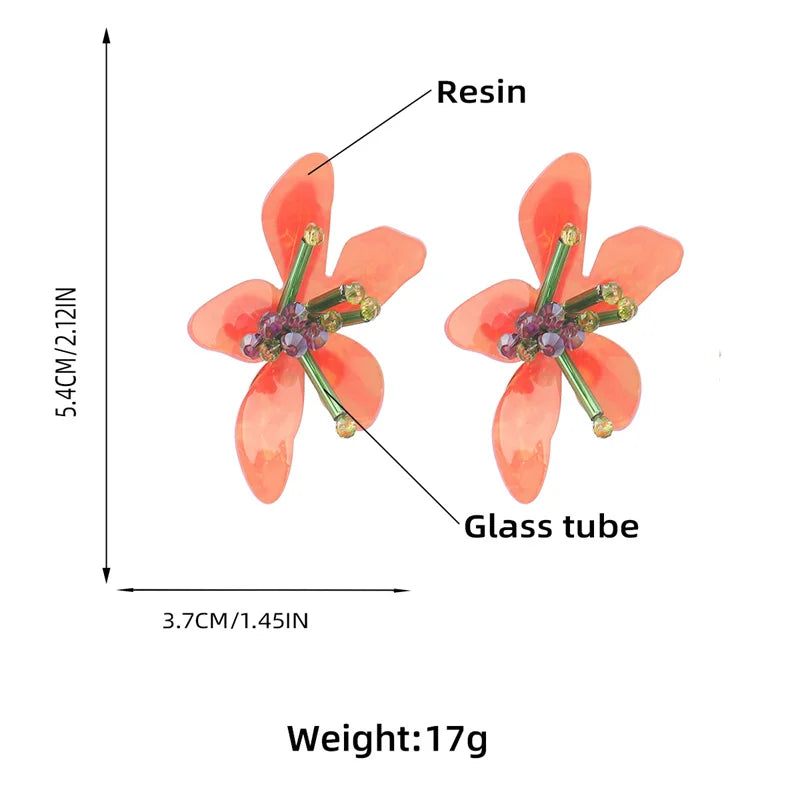 Fashion Europe and America New style Resin Glass Tube Woven Earrings Ring Necklace Female Bohemian Accessories