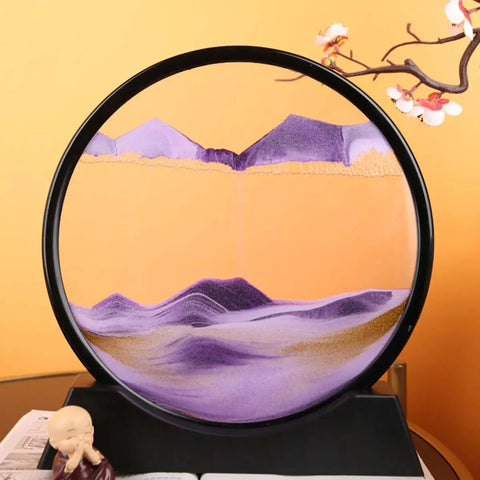 1pc Round Quicksand Painting Living Room Hourglass Ornaments as Graduation Gift