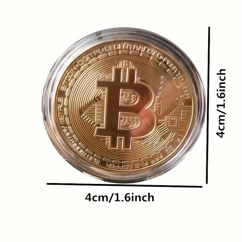 Gold Plated Bitcoin Coin Collectible Art Collection Gift