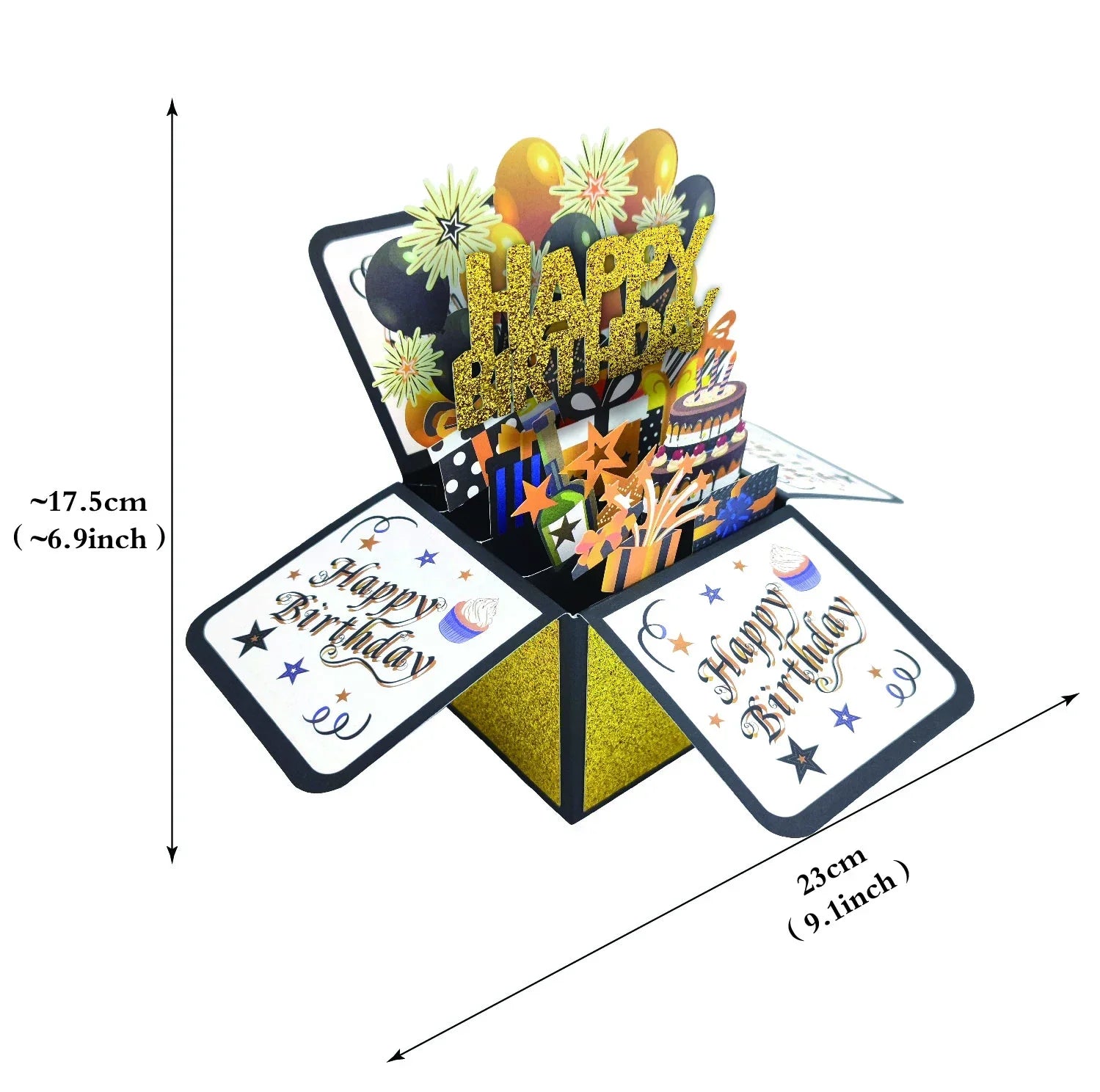 2025 Happy Birthday Card 3D PopUp Greeting Cards Gift for Business Kids Wife Husband Birthday Gift Festive Party Supplies Cards