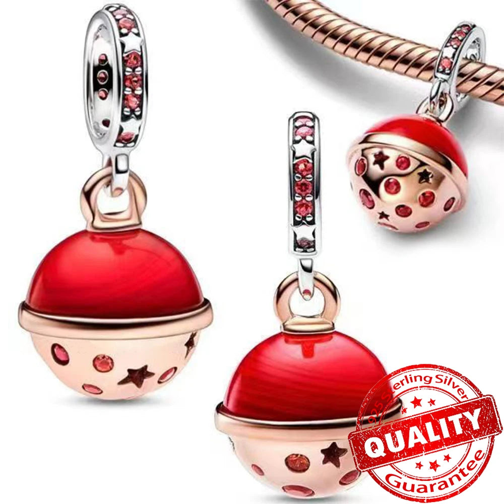 Christmas Series 925 Sterling Silver Gift Box Elk Crystal Ball Love Hot Air Balloon Charms Fit DIY Bracelet Necklace Holiday