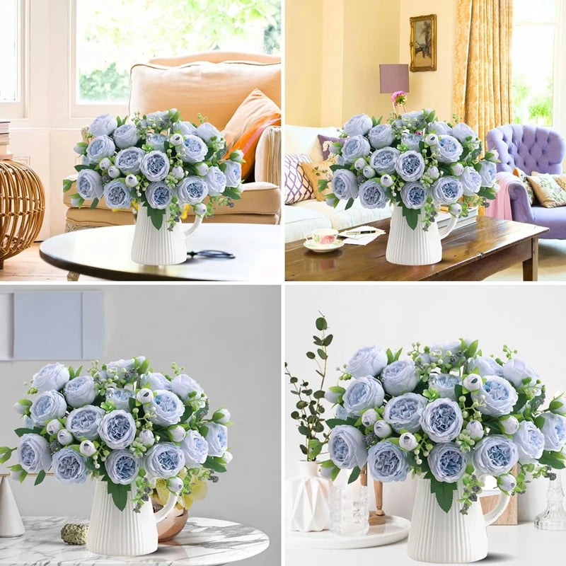 1/3pcs Artificial Flower silk Peony rose Bouquet for Home decor Table vase Wedding bridal bouquet Decoration diy gift Hot sales