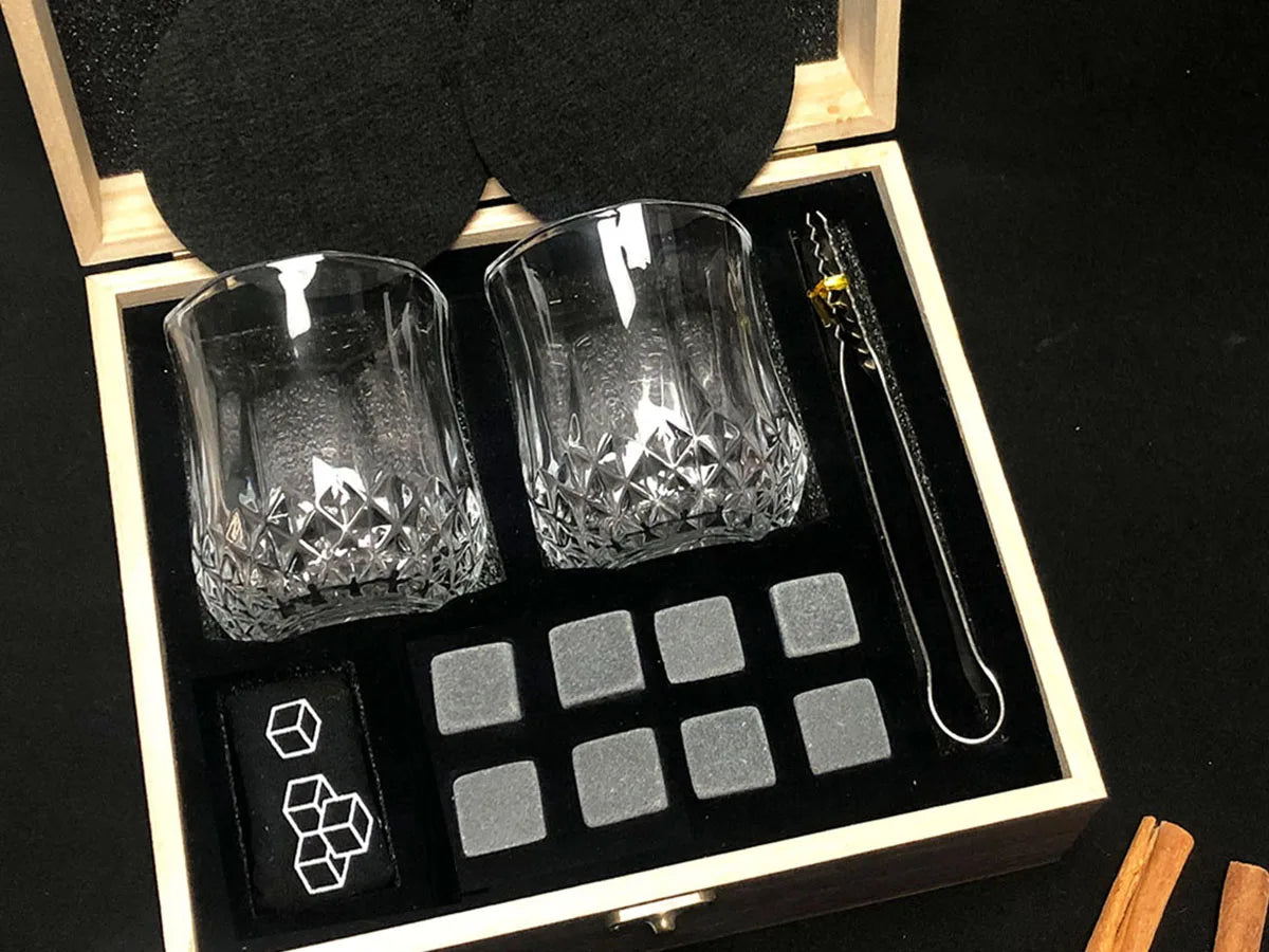 Whiskey Gifts for Men Father's Day Present Whiskey Granite Chilling Stones Scotch Bourbon for Dad Husband Birthday Party Wedding