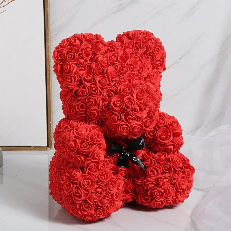 1pc Artificial Rose Bear Flower a Gift for Women Christmas Valentine's Day Birthday Anniversary Supplies  Party Decoration