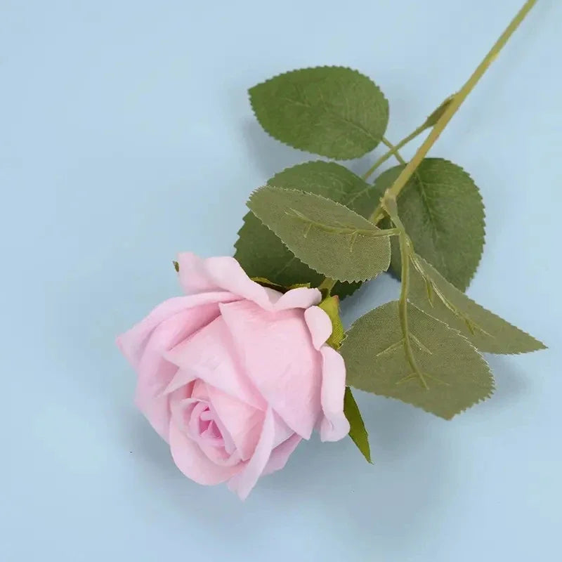 Beautiful 5pcs/lot Blue Artificial Rose Flowers Silk Long Branch Bouquet for Wedding Party Valentine's Day Decoration Bride Home