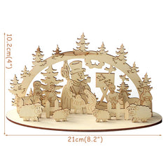 Creative DIY Wooden Christmas Desktop Ornaments Snowman Church Wood Craft New Year Christmas Decorations for Home Navidad Noel